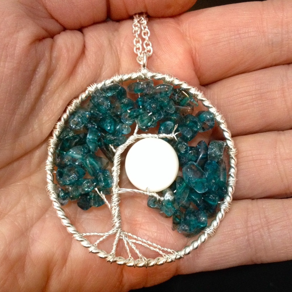 Tree‎ of Life Mother of Pearl Moon Necklace